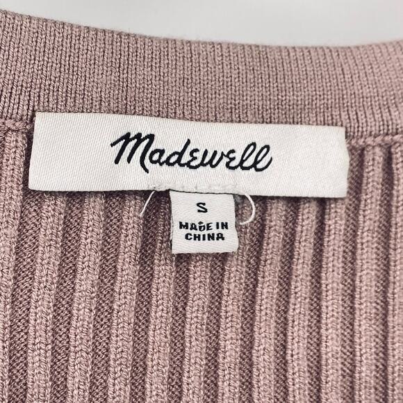 Madewell Midi Sweater Dress Sleeveless Ribbed Knit Fitted Pale Thistle Small - Picture 7 of 9